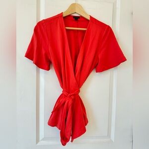 Red Wrap Top